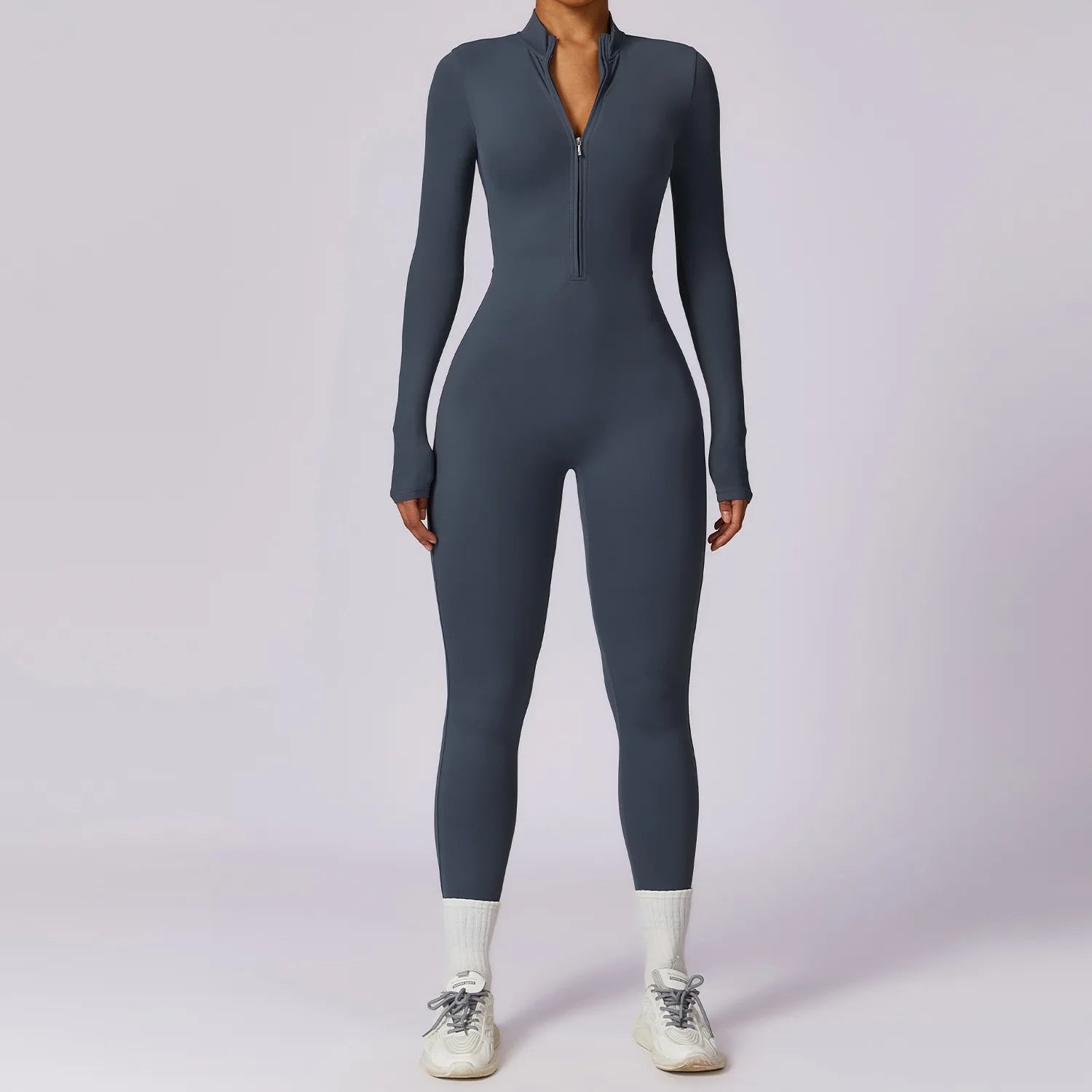 Winter Autumn Women's One-piece Yoga Jumpsuit leggings Long-sleeved Warm ski Overalls Outerwear High Elastic Cycling Bodysuit