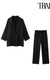 TRAF-Women's Double-Breasted Loose Blazer Coat and High Elastic Waist Wide Leg Pants, Female Two Piece Sets, Fashion